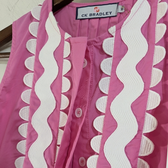 NEW CK Bradley Pink & White Louisa Dress - Size XS Womens - Picture 3 of 9